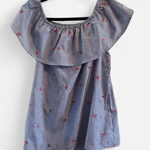 White Birch  Women's multi Blouse off shoulder size Large